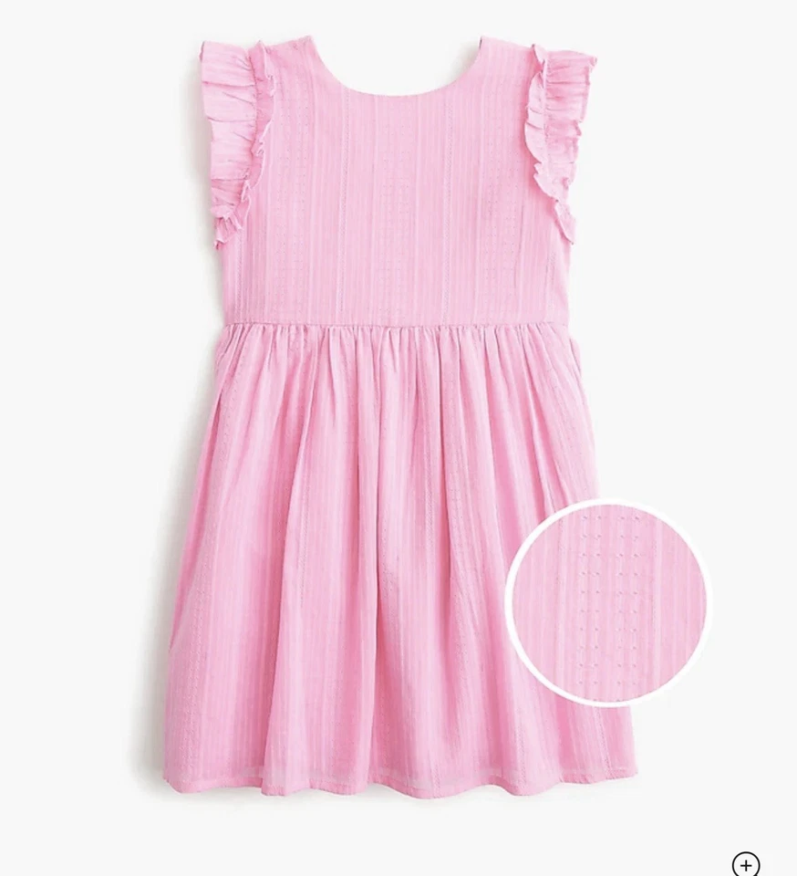 NUEVO CON ETIQUETAS J. Vestido Crewcuts Niñas Manga Volantes Lazo Espalda Rosa 12 Foto 1 de 4