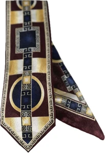 Fratello Boys Tie Hanky Burgundy Navy Blue Gold 100% Polyester 3.75" Wide 58" - Picture 1 of 4