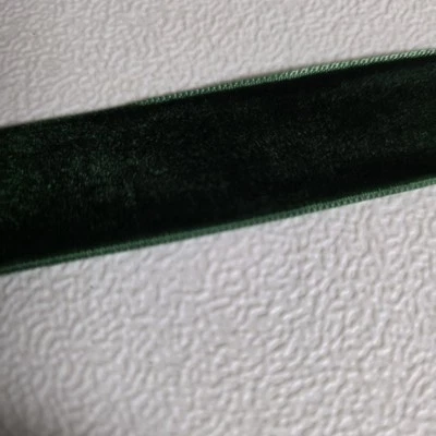 Cinta de terciopelo verde bosque 25 yardas de 1 en ancho una cara nueva Foto 1 de 4