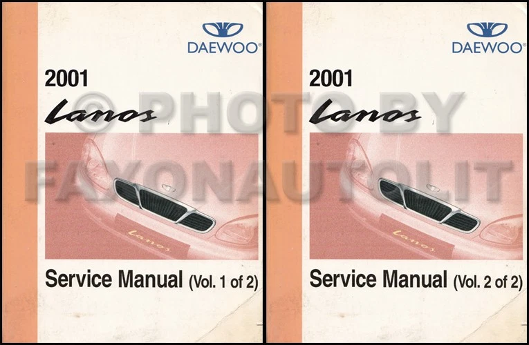 2001 Daewoo Lanos Servicio Manual 2 Volumen Juego Dealer Fábrica Reparar Tienda - Imagen 1 de 2