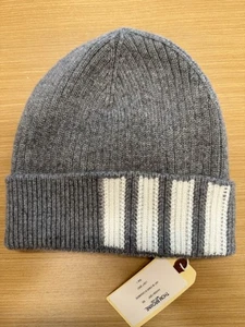 NWT Authentic $370 Thom Browne 4-Bar Cashmere Hat Size L Grey. Really nice! - Picture 1 of 3