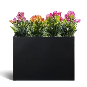 Metal Rectangular Planter Box Tall Planters for Outdoor Plants Modern Heavy D... - Picture 1 of 6