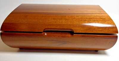 Vintage MCM Sculptural Teak Jewelry Box – Scandinavian Danish Style – 11.5" Long - Image 1 of 4