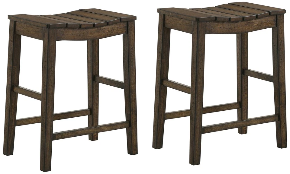Whitcombe 24" Dark Oak Wood Counter Stools Set of 2 - Image 1 of 1