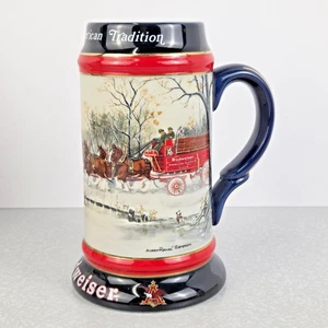 Budweiser 1990 Clydesdales An American Tradition Ceramic Beer Stein Mug - Picture 1 of 11