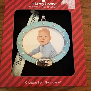 Harvey Lewis Blue Boy Baby's 1st First Christmas 2018 Photo Frame Ornament - Picture 1 of 4