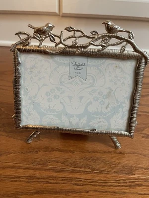 Marco de fotos artístico de metal de pájaro plateado 3D 4X6 Sheffield Home Foto 1 de 4