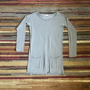 Club Monaco Pullover Damen mittelgrau Kaschmir Langarm Tunika Taschen weich - Bild 1 von 10
