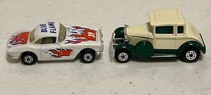 Matchbox 1962 Corvette Blue Flame 39 White 1:58 1982 & #73 Model A Ford England - Picture 1 of 11