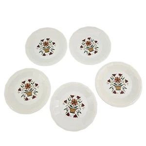 Homer Laughlin USA Bayberry Floral Basket 7" Salad Luncheon Plates - Set of 5 - Picture 1 of 12