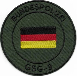 BuPol  Bundesgrenzschutz GSG-9  Polizei Bundespolizei Abzeichen Patch  oliv rund - Bild 1 von 5