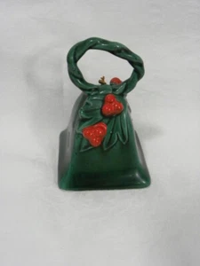 Vintage Lefton Christmas Green Holly and Berry Bell with Clacker, #787 - Picture 1 of 10