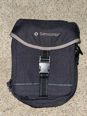 Genuine Samsonite 4 1/2 X 7" Small Black Camera Pouch / Bag With Strap. - Image 1 of 4