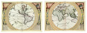 Mapa del Mundo Antiguo "Planisfero del Mondo Nuovo & Vecchio" V. Coronelli, 1693 - Imagen 1 de 17