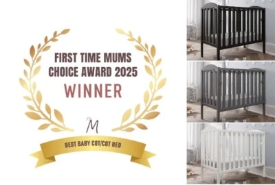 Compact Waffi Mini Baby Cot Space Saver Cot optional fibre mattress 100x50x10cm - Image 1 of 4