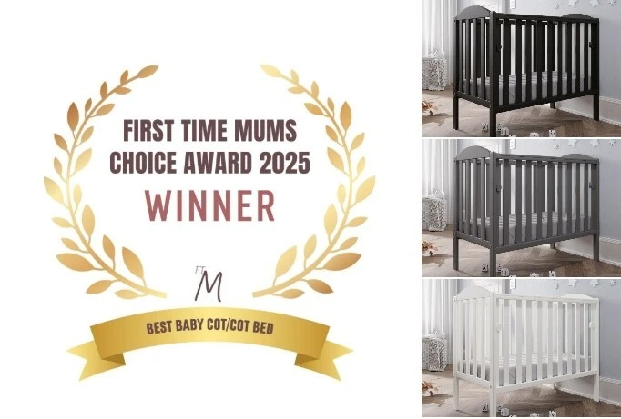 Compact Waffi Mini Baby Cot Space Saver Cot optional fibre mattress 100x50x10cm - Image 1 of 4