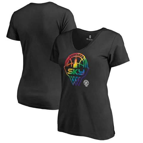 Women's Fanatics Branded Black Chicago Sky Team Pride V-Neck T-Shirt Cover