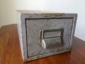 Roneo Vickers Filing Drawer Vintage Industrial Grey w Original Patina Campaign - Picture 1 of 5