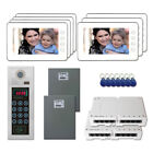 Building Entry Door Camera Video Intercom System Kit with (7) 7" Color Monitor