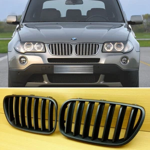 For BMW E83 X3 SUV LCI Matte Black Front Kidney Grille Grill 2007-2010 ABS - Picture 1 of 7
