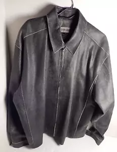 Claude Lamont pelle testurizzata con giacca lucida metallizzata nera taglia XXL 2Xl - Foto 1 di 4