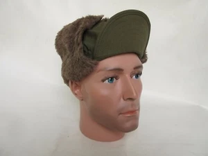 US Army Original Winter Field Cap OD MQ1 1951 Alpaca Gorro de invierno Reforger Corea - Imagen 1 de 9