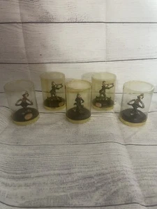 Juego de 5 estatuillas de payaso vintage de peltre genuino plateado. 3 posturas diferentes - Imagen 1 de 6