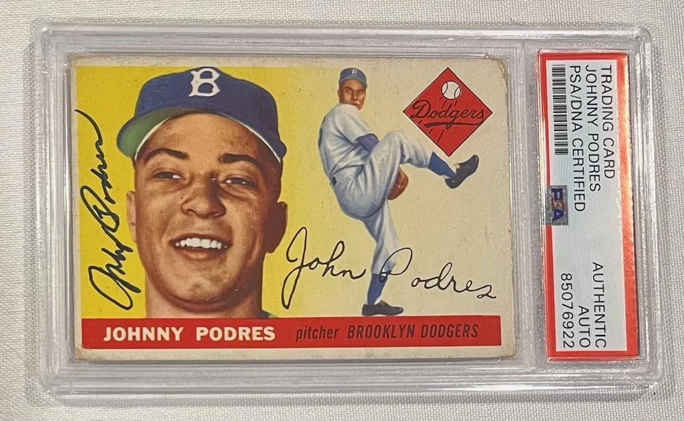 1955 Topps Johnny Podres - Dodgers WS MVP - Signed / Autographed Card - PSA/DNA - Image 1 of 1