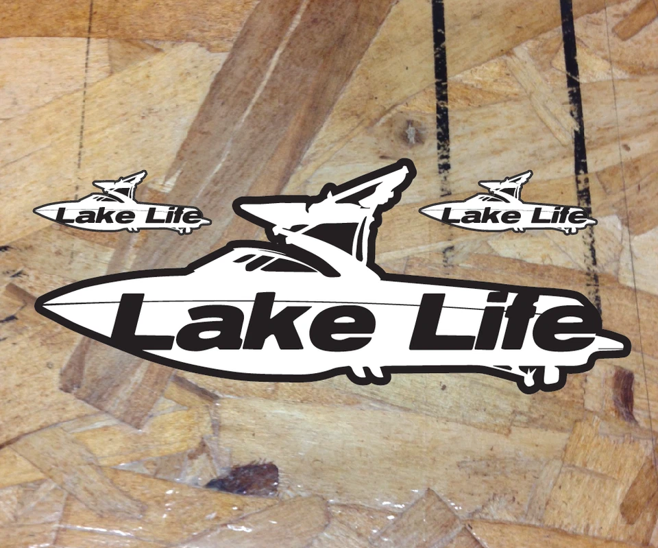 Pegatina interior ventana coche camión Lake Life barco esquí despertar Malibú troquelado blanco Foto 1 de 1