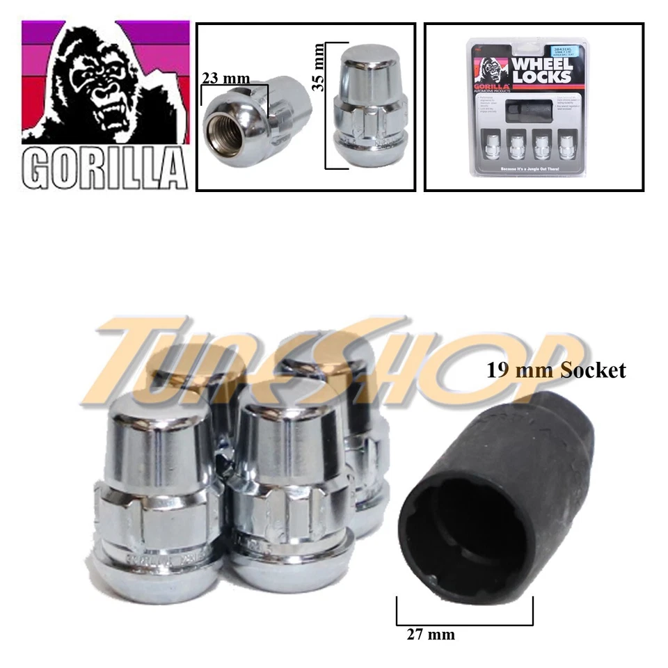 GORILA DE 4 CERRADURAS PARA HONDA ACURA BOLA RADIO STOCK OEM RUEDA TUERCA 12X1.5 CROMO Foto 1 de 2