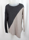 360 Cashmere Women's Black Brown 100% Cashmere Long Sleeve Sweater Size Medium