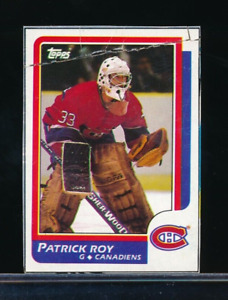 1986-87 Topps BOXTOP CARD PATRICK ROY ROOKIE hand cut strong eye appeal