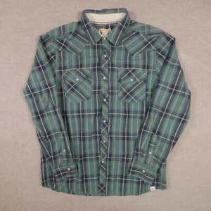 Rehbock Hemd Herren Large blau grün kariert Perlen Druckknopf Western Rodeo Ranch - Bild 1 von 18
