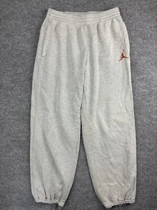 Air Jordan Sweatpants Men's L Gray Orange Jumpman Logo Baggy Elastic Cuffs Waist - Picture 1 of 10