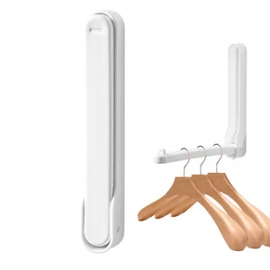Retractable Clothes Rack Wall Mount Folding Clothes Hanger Laundry Drying Rack - Picture 1 of 12