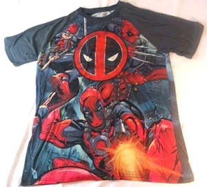 Deadpool Shirt Herren 2XL Grau Marvel All Over Print Comic Hero Gun Erwachsene - Bild 1 von 11