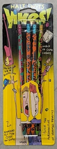 Yikes! Half Wits 4 No 2 Pencils Duplicate Orange Vintage 1990's Unused - Picture 1 of 3