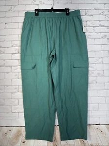 Women’s High Rise Ankle Cargo Pants- A New Day Green 1X - Picture 1 of 8