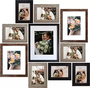 Set of 10 Assorted Picture Frames Collage Wall Decor - Gallery Wall Frames Set - Picture 1 of 8