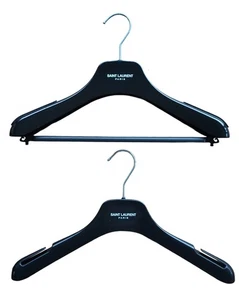 2 SAINT LAURENT 15 inch Black Logo Coat Jacket Suit Hangers - Picture 1 of 3