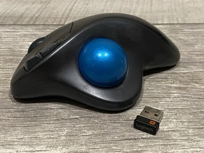 Logitech M570 Wireless Blue Trackball Mouse w/ Receiver Dongle - Image 1 of 4