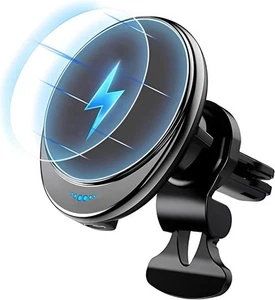 Magsafe Car Mount Wireless Car Charger [15W PRO ] Universal Vent Car Charging - Picture 1 of 10
