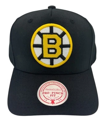 Mitchell & Ness NHL Boston Bruins Vintage Logo Pro Pinch Snapback Sombrero, Nuevo Foto 1 de 4