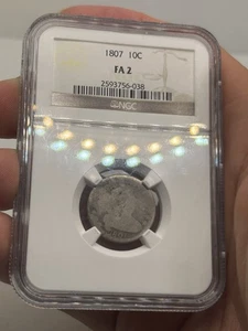 Rare 1807 Capped Bust Dime NGC FA-2 Fair! Tough Type Coin! Nice Eye Appeal - Picture 1 of 11