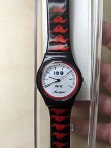 Rare 100 year anniversary Ford Thunderbird black patent watch untested - Picture 1 of 5