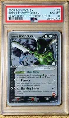 Rocket's Scyther ex 102/109 Team Rocket Returns Holo PSA 8 - Image 1 of 2