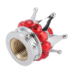 ༝Red 4PCS Tire Wheel Stem Valve Cover Crown For Trucks - Picture 1 of 12
