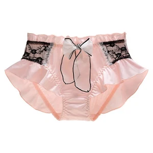 Milk Silk Lace Panties Women Ruffle Bow Lolita Cute Breathable Soft 1pc - Picture 1 of 10