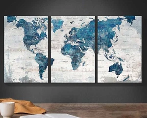 Office Wall Decor Large Wall Art for Living Room Canvas World Maps Framed Art... - Picture 1 of 6