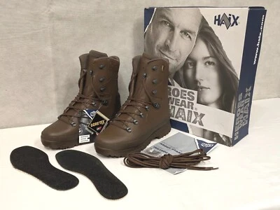 British Army HAIX Cold Wet Weather Leather Combat Boots - Brown - New & Boxed